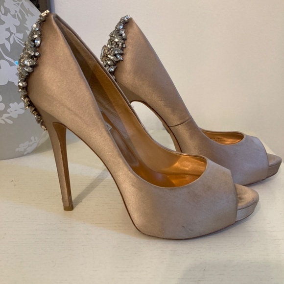 Badgley Mischka jewel back rhinestone heels - Picture 5 of 10